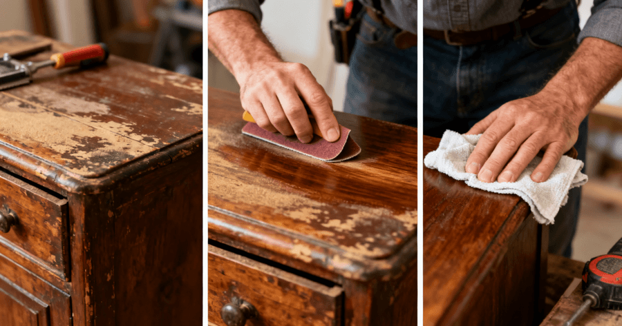 How To Restore Old Wooden Furniture With Basic Sanding And Polishing